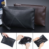 POS Men PU Leather Clutches Bag Handcarry Bag With Wrist Strap Business Wrist Bag Elegant Wallet Purse With Zip Soft Handbag Large Capacity 【 Fast Delivery】กระเป๋า