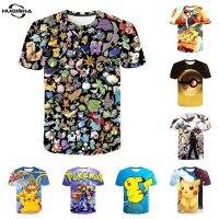 2023 NewNew 3D พิมพ์แฟชั่น T เสื้อผู้ชายฤดูร้อนสบายๆผู้ชายผู้หญิงสัตว์ Pokemon เสื้อยืด Tops Tees