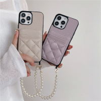 เคสกันกระแทกไข่มุกเคสโทรศัพท์กระเป๋าเงินใส่บัตรสำหรับ iPhone 15 14 13 12 11 Pro Max สายรัดข้อมือกันกระแทก