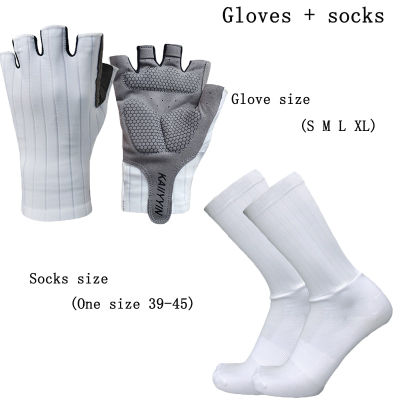 New Road Cycling Gloves Socks Combination Half-finger Bicycle Men Sports Aero Bike Gloves Guantes Ciclismo