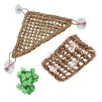 2 Pack Bearded Dragon Hammock, Reptile Climbing Decor, Lizard 100% Natural Seagrass Fabric Hammock for