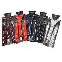 WomenS Men Unisex Shirt Suspenders For Trousers 2.5cm Fashion Polka Dot Pants Holder Y-back Elastic Shoulder Straps Wedding Top