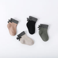 【cw】19 New Kids Socks Womens Mid-Calf Korean Style Girls Fashion Bunching Socks Baby Girl Socks Spring and Autumn Combed Cotton Princess ！