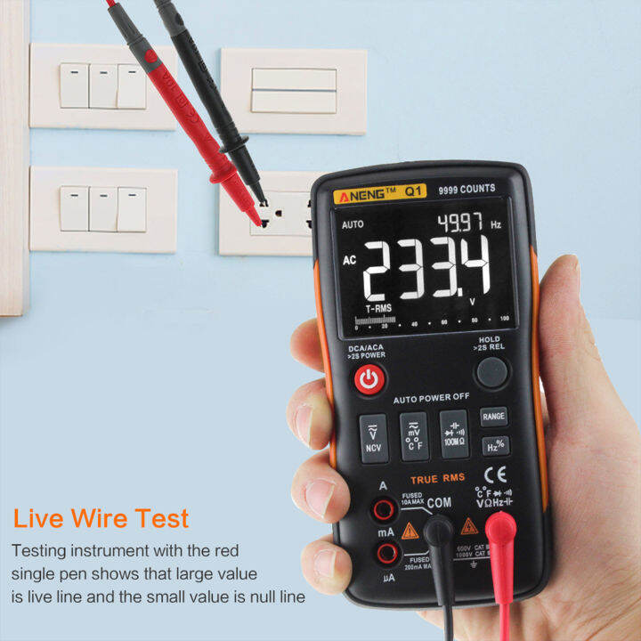 aneng-9999-counts-true-rms-digital-multimeter-voltmeter-ammeter-high-accuracy-measure-ac-dc-voltage-ac-dc-current-resistance-capacitance-frequency-duty-cycle-temperature-diode-tester