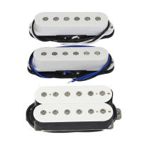 FLEOR ชุดรถกะบะคอยล์เดี่ยวและ Humbucker Pickup กีตาร์ Alnico 5แบบแบน3ชิ้นชิ้นส่วนกีตาร์ SSH สีขาว