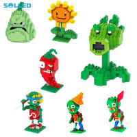 Plants VS Zombies Building Blocks Cartoon Small Particles Assemble Building Bricks Decompression Toys For Kids