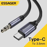 【LZ】﹊  Essager-USB tipo C para cabo de áudio AUX adaptador para fone de ouvido alto-falante cabo para Samsung Xiaomi Mi 3.5mm Jack