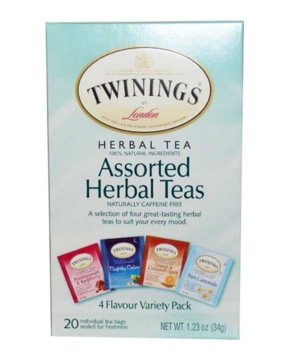 **Twinings, Assorted Herbal Teas, Variety Pack, Caffeine Free, 20 Tea