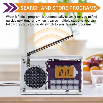 DIY Digital Radio Kit Digital Radio LCD Display Assemble Kit Shortwave Radios +Clock for Student STEM Learning Teaching