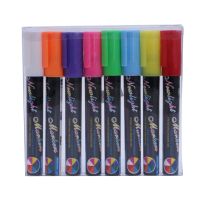 【YD】 8 Colos/Box Erasable Oblique Highlighter Set 6mm Chalk Fluorescent for Window Glassboard