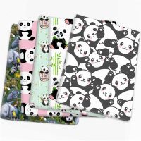 Wide145cm panda animal pattern printed thin polyester cotton fabric manual DIY patchwork bag Baijiabu SKIRT CLOTHES