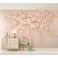 Papel De Pared ดอกกุหลาบสีทองหรูหราต้นไม้บรรเทา3d 3มิติ,ห้องนั่งเล่นเด็กห้องนอนห้องครัวผนังกระดาษตกแต่งบ้านภาพจิตรกรรมฝาผนัง