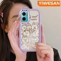 YIWESAN เคสสำหรับ Xiaomi Redmi 10 5G Redmi Note 11E 5G Redmi 11 Prime 5G เคสการ์ตูนใหม่ซิลิโคนโปร่งใสกันกระแทกรูปกระต่ายน่ารักเคสมือถือสร้างสรรค์เคสป้องกันแบบใสเลนส์กล้องถ่ายรูป