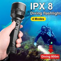 Professional Diving Light Super Bright Diving Flashlight 4 modes IPX8 Waterproof Scuba Torch Powered By 18650 26650 Battery