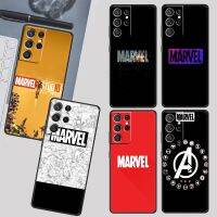 [ขายร้อน]NIQUXI โลโก้ Avengers Marvel เคสน่ารักสำหรับ Samsung Galaxy S22 S21 S20 Ultra Plus Pro S10 Note20 4G 5G TPU Soft ฝาครอบโทรศัพท์สีดำ