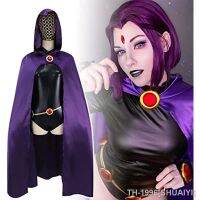 SHUAIYI Fantasia Cosplay Raven สำหรับวัยรุ่น Macacão Deluxe com capa roxa เครื่องแต่งกายฮาโลวีนสำหรับวัยรุ่น คอสตูม