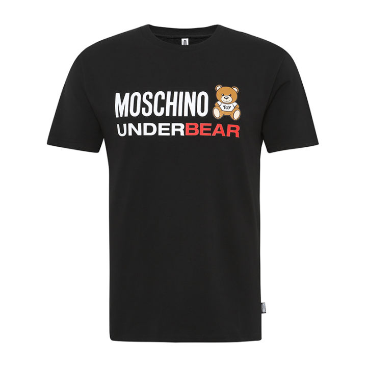 เสื้อยืดโลโก้แขนสั้นพิมพ์ลายหมีสำหรับทั้งหญิงและชาย MOSCHINO | Lazada.co.th