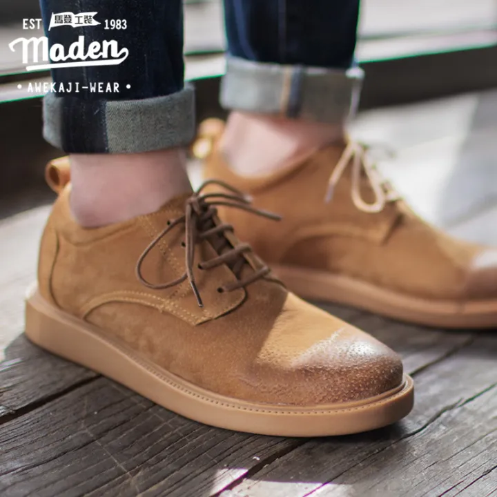 Maden brand 2022 new men business formal shoes men shoes England yellow brown soft leather leather youth wild work simple classic foundation casual shoes