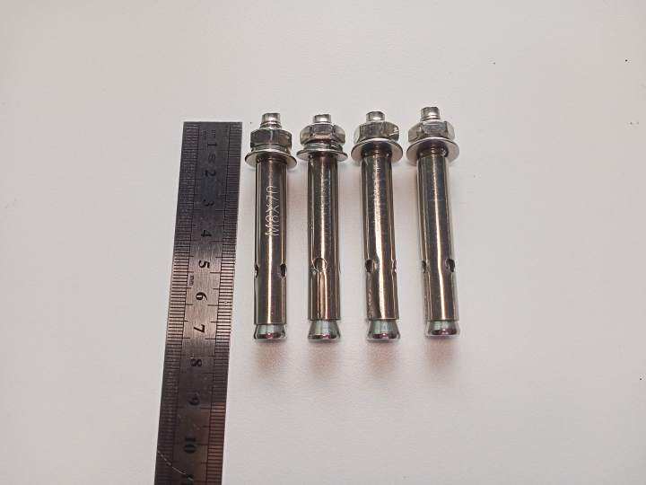 4pcs Heavy duty Anchor bolt Chrome finish M8x70 expansion Chromo Super