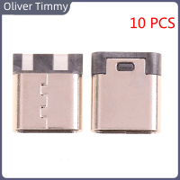 Oliver Timmy 10ชิ้นหัวเชื่อมต่อช่อง USB 2pin ชนิด C ตัวเมีย3A สูงในปัจจุบัน