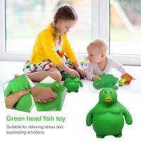 Tiktok With The Same Style With Sand Green Head Fish Head Toy Fish Tpr Gift Slow Dull Christmas Rebound Decompression R6T3