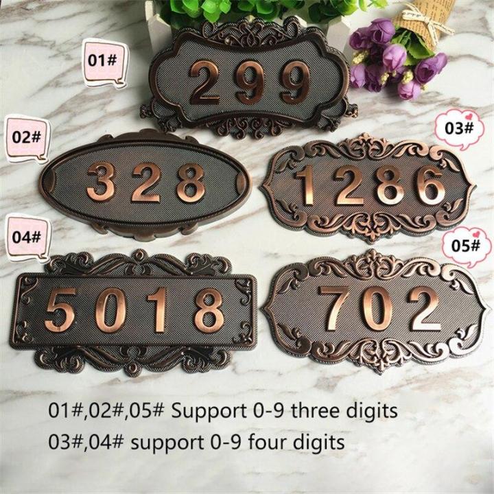 european-retro-style-abs-address-number-customized-house-numbers-for-home-gates-sticker-antique-copper-house-number-sign-wall-stickers-decals