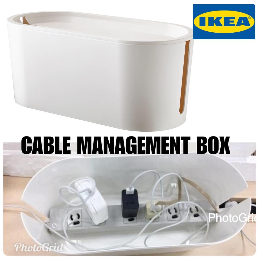 Cable management box with lid white ROMMA