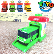 Xe buýt Tayo The little gồm 1 nhà đẩy và 1 xe ô tô đồ chơi trẻ em bằng