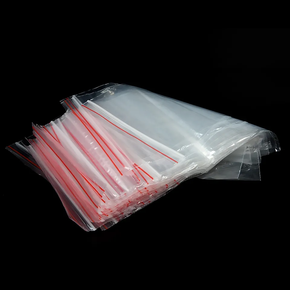 100pcs/pack Small Zip Lock Plastic Bags Reclosable Transparent Bag Shoe Bag  Vacuum Storage Bag Food Storage Bag Poly Clear Bags