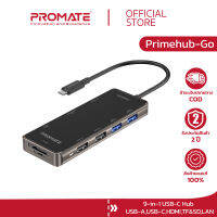 PROMATE USB-C HUB (รุ่น PrimeHub-Go) Compact Multiport USB-C Hub with 100W Power Delivery (Type-C)