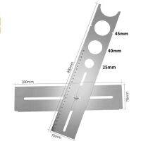 ไม้บรรทัดวัดตำแหน่งแบบพับได้6ด้านทำกระเบื้องไม้ปูกระเบื้องทำจากอะลูมิเนียมที่ระบุตำแหน่งรูสำหรับมืออาชีพเครื่องมือแม่แบบไม้ฉาก