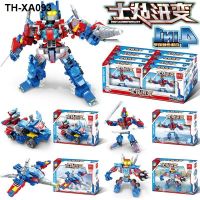 Compatible with lego building blocks assembled 4 1 deformation warrior mecha particles childrens educational toys gifts