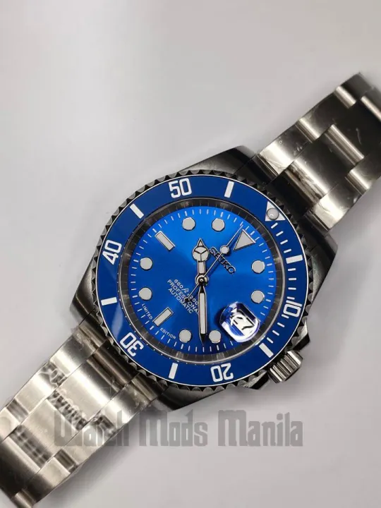 Custom SEIKO NH35 Movement Blue Sub Mod 40mm Sapphire Crystal Ceramic Bezel  Insert Solid Stainless Steel | Lazada PH