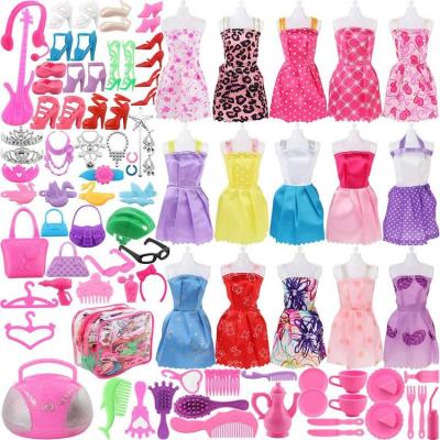 American Doll Clothes 105 Pcs Doll Clothes and Accessories 15 Mini Skirt 90 Shoes Jewelry Necklace Accessories Fashionable Clothes Accessories for Girls Doll Gift greater
