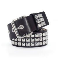 GOOWAIL Luxury Square Bead Rivet Belt Metal Pyramid Straps Men And Women Punk Rock Hardware Jeans Designer Female Waist Belts