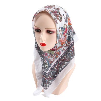 【CC】▦♝☑  70x70cm Russian Floral Print Bandana Ethnic Shawl Babushka Handkerchief Headband Scarves