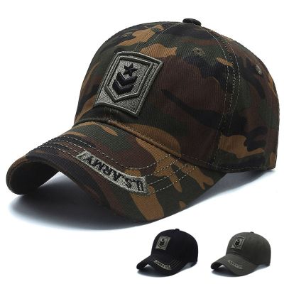 หมวกแก๊ปป้องกันแสงแดดในฤดูร้อนลายพรางทหารสำหรับผู้ชายและผู้หญิงใหม่หมวกทหารหมวกเบสบอล