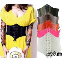 ➤♕❀❤New Women Adjustable PU Leather Wrap Around Tie Corset Cinch Wide Waist Belt