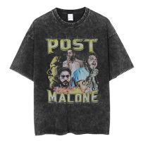 ? เสื้อยืดพรีเมี่ยมเสื้อยืดโอเวอร์ไซส์ ผู้ชาย post malone ovp ผ้าฟอก เสื้อวง เสื้อy2k