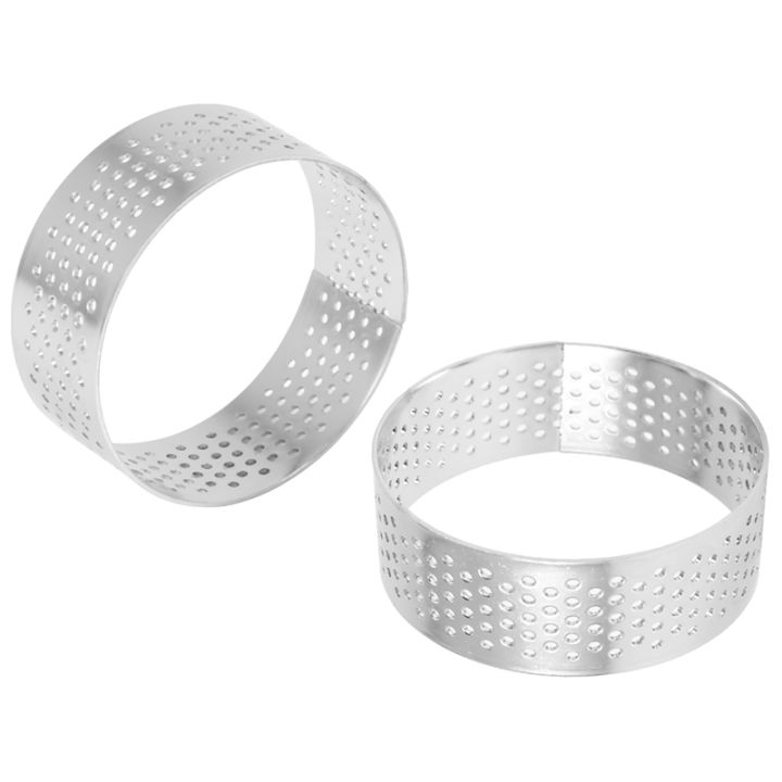 10-pack-5cm-stainless-steel-tart-ring-heat-resistant-perforated-cake-mousse-ring-round-ring-baking-doughnut-tools
