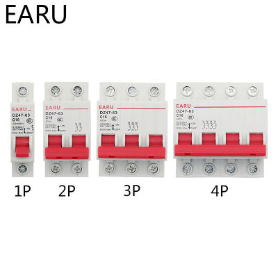 Dz47 1-4เสา3a/6a/10a/16a/20a/32a/40a/50a/63a 400V C ประเภท Mini Circuit Breaker Mcb 35มม. Din Rail Mount Breaking 6ka