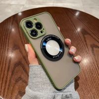 ชาร์จไร้สาย Sarung Dof สีม่วงใสหรูหราสูงส่งสีดำสำหรับ iPhone 14 13 12 11 Pro Max Plus เคสกันชนแม่เหล็ก