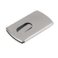 HYX Stainless Steel Automatic Slide Business ID Card Holder Name Card Case