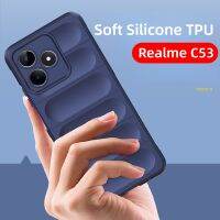 เคสสำหรับ Realme C51 C55 C53 RealmeC53 NFC C 55 53 51 4G 2023สีทึบเคสโทรศัพท์ซิลิโคน TPU อ่อนแม่พิมพ์กลมฝาหลังเป็นคู่