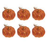 Pumpkins Pumpkin Halloween Decor Harvest Fall Artificial Foams Glitter Hanging Fake Foam Decorations Ornaments Party Table Mini