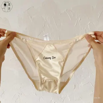 Women Sexy Briefs Silk Stain Thong Seamless Panties Embroidery Underwear  Fashion