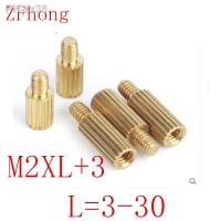 50pcs M2xL 3 male to female thread Brass Round Standoff Spacer M2 Brass Threaded Spacer