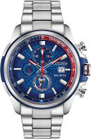 Citizen Mens Eco-Drive Marvel Spider Man Watch in Stainless Steel, Spider Man Art Blue and Red Dial (Model: CA0429-53W)