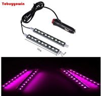 ของตกแต่ง Led สำหรับภายในรถยนต์ไฟแต่งรถบรรยากาศ12V สีชมพู