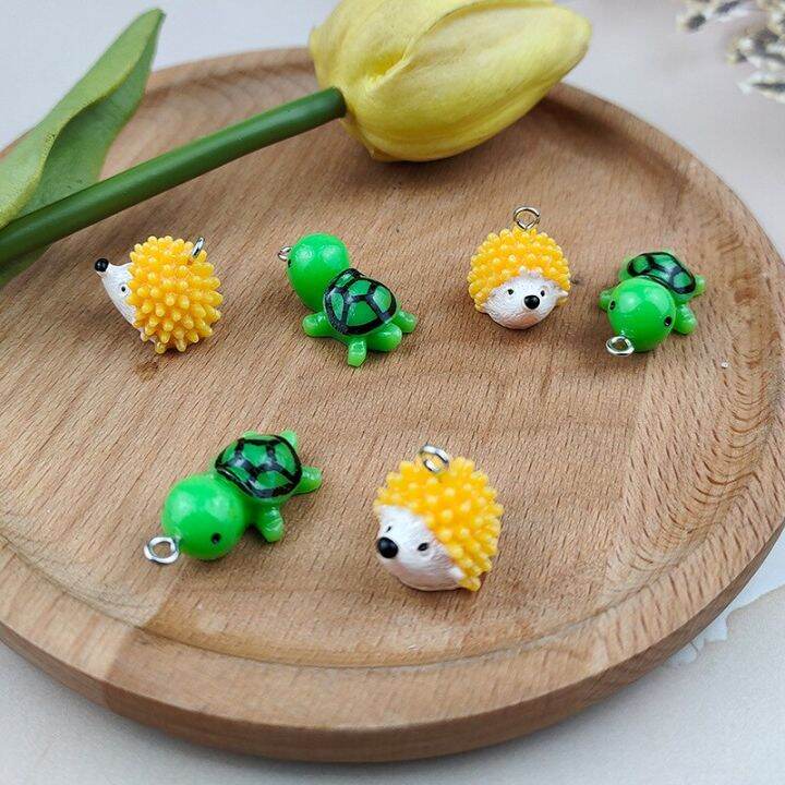 10pcs-cute-animal-turtle-hedgehog-resin-charms-for-jewelry-making-earring-necklace-keychain-diy-handmade-accessories-pendants-diy-accessories-and-othe